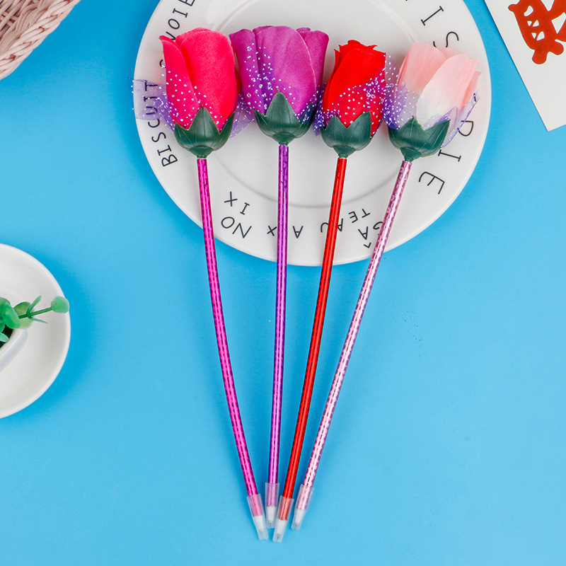 Stationery Supplier - 10Pcs Rose Ballpoint Pen Creative Flower