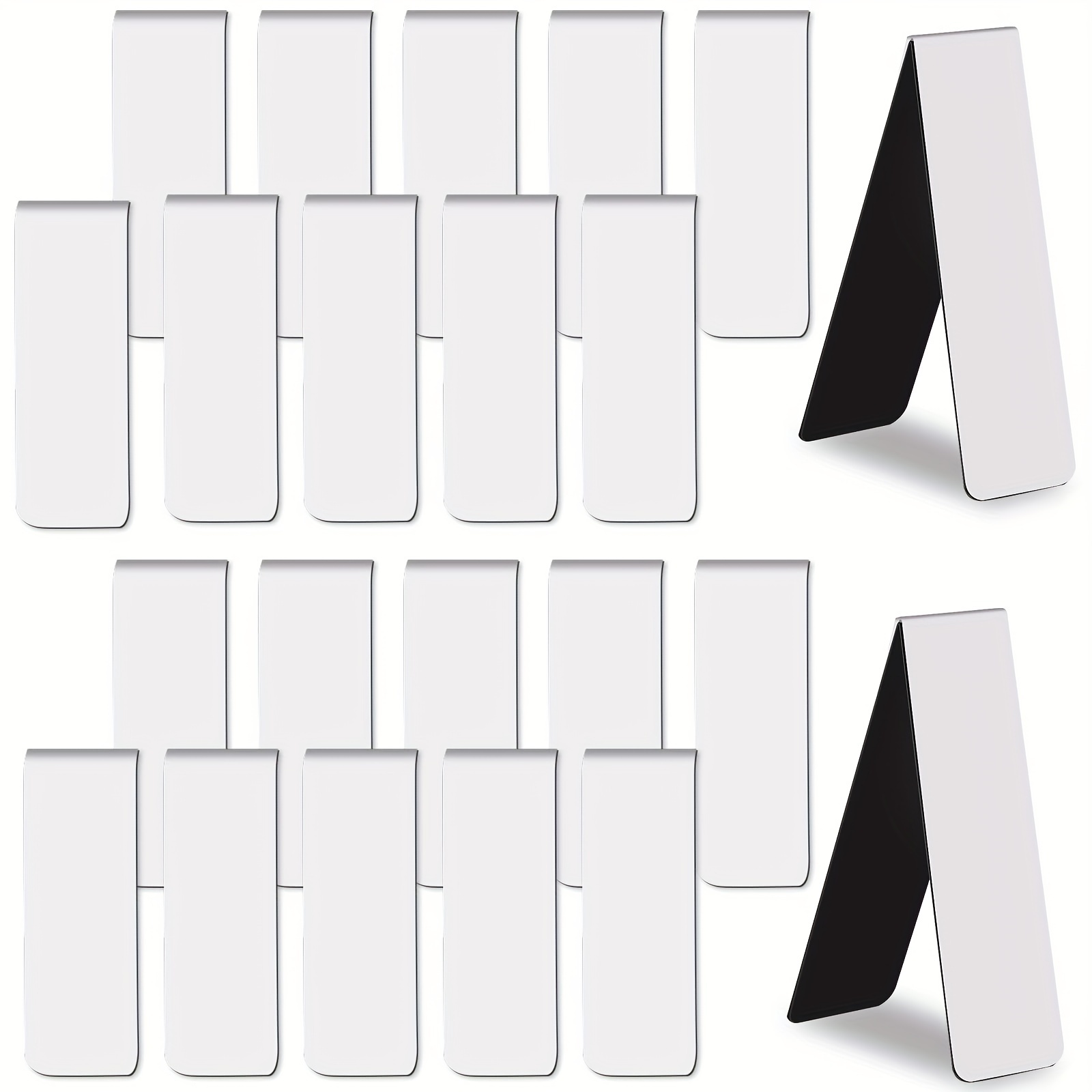 Bookmark Magnetic Clip - 15Pcs Blank Sublimation Magnetic Bookmarks Reusable