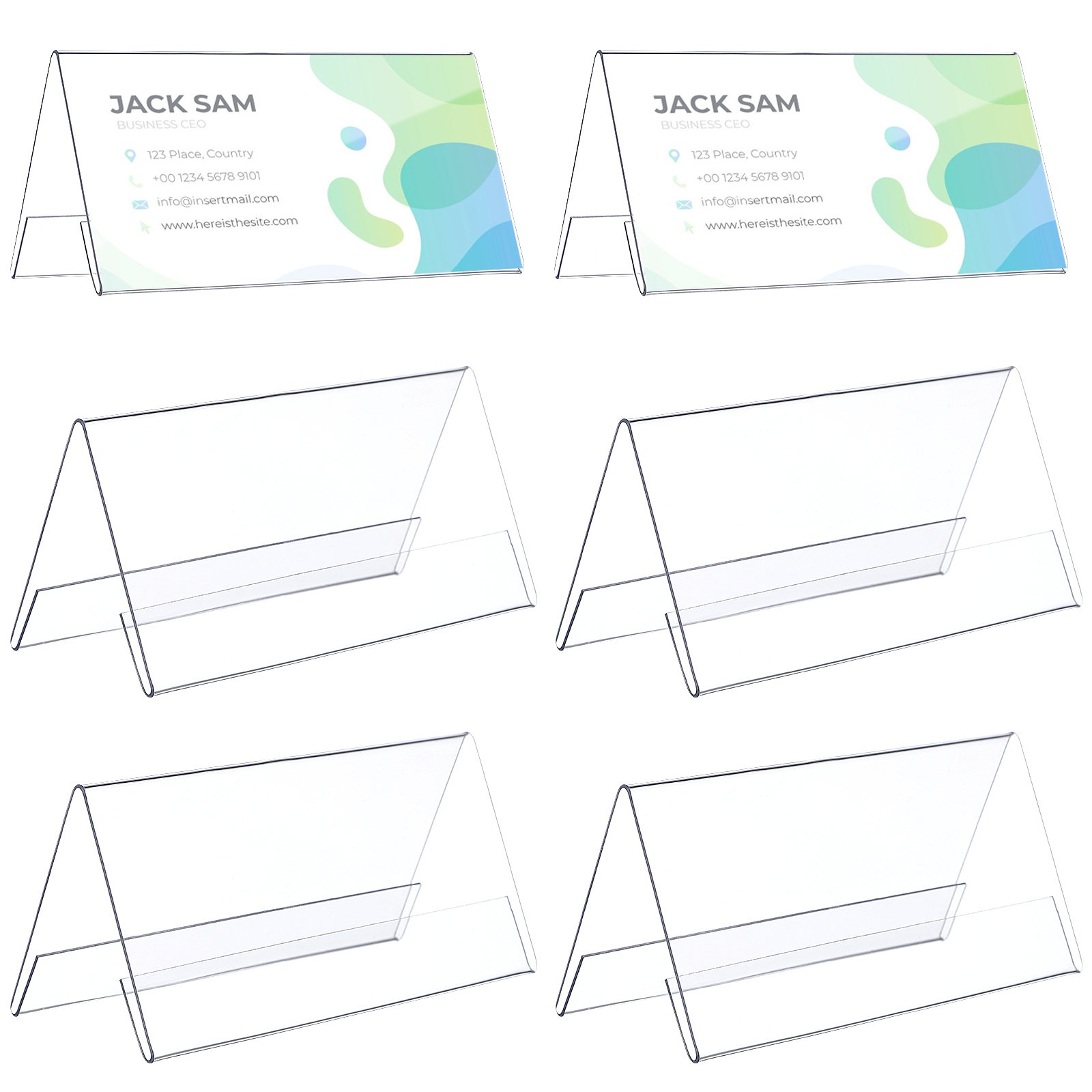 Desk Name Plate - 6Pcs Safe Smooth-Edge Acrylic Table Signs