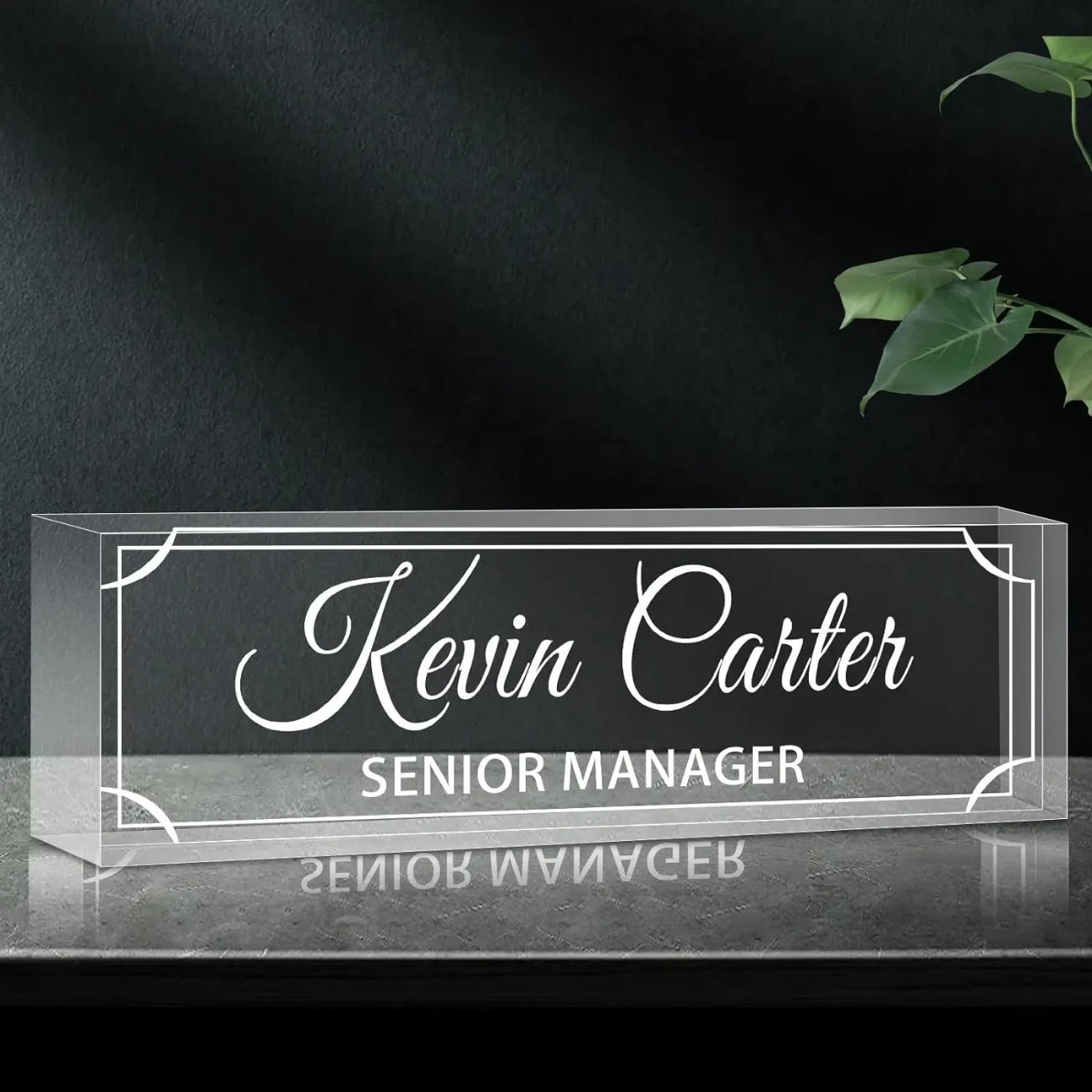 Desk Name Plate - Personalized Acrylic Desk Name Plate with