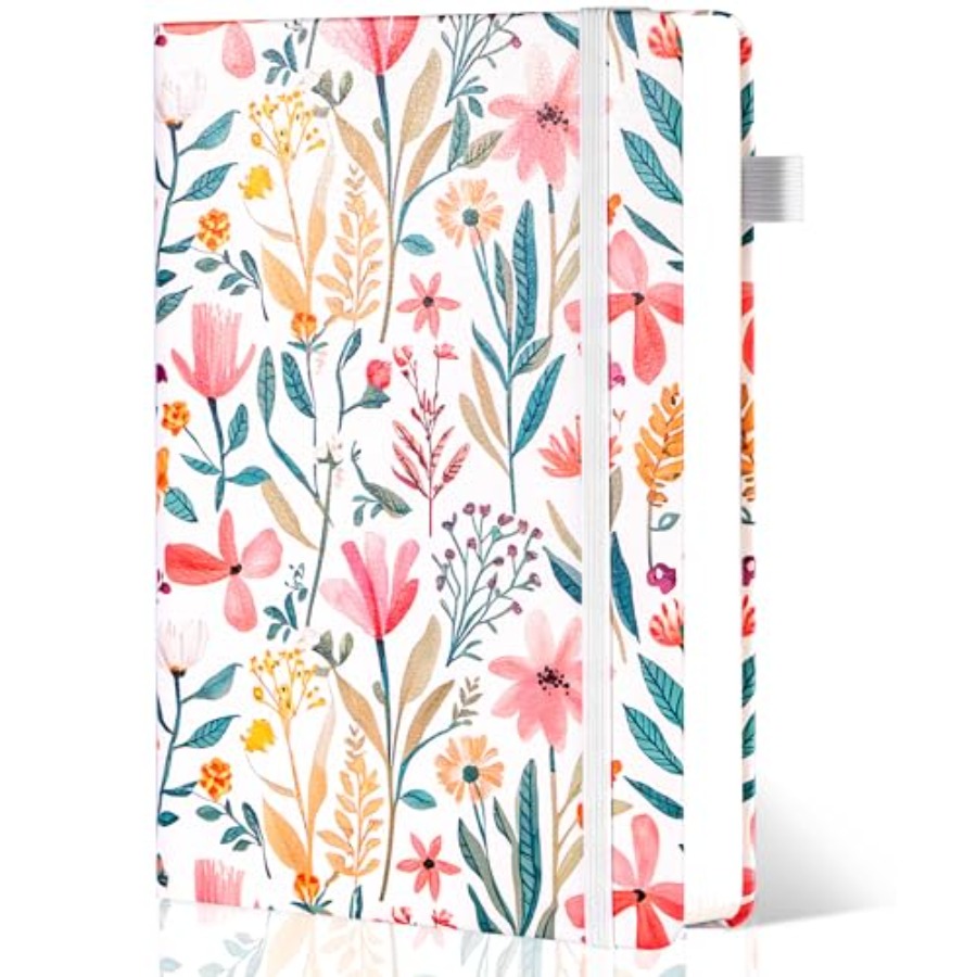 Journal Leather Hardcover - Floral Lined Journal for Women A5
