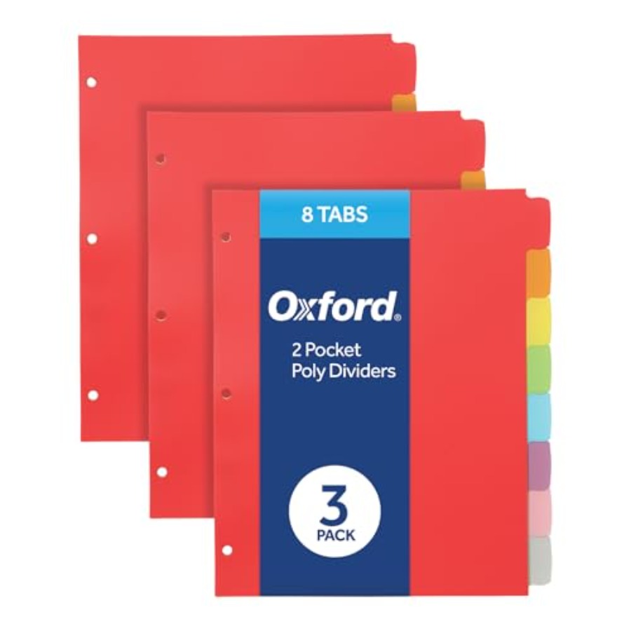 Binding Comb Plastic - Poly Binder Dividers, 3 Hole Punch