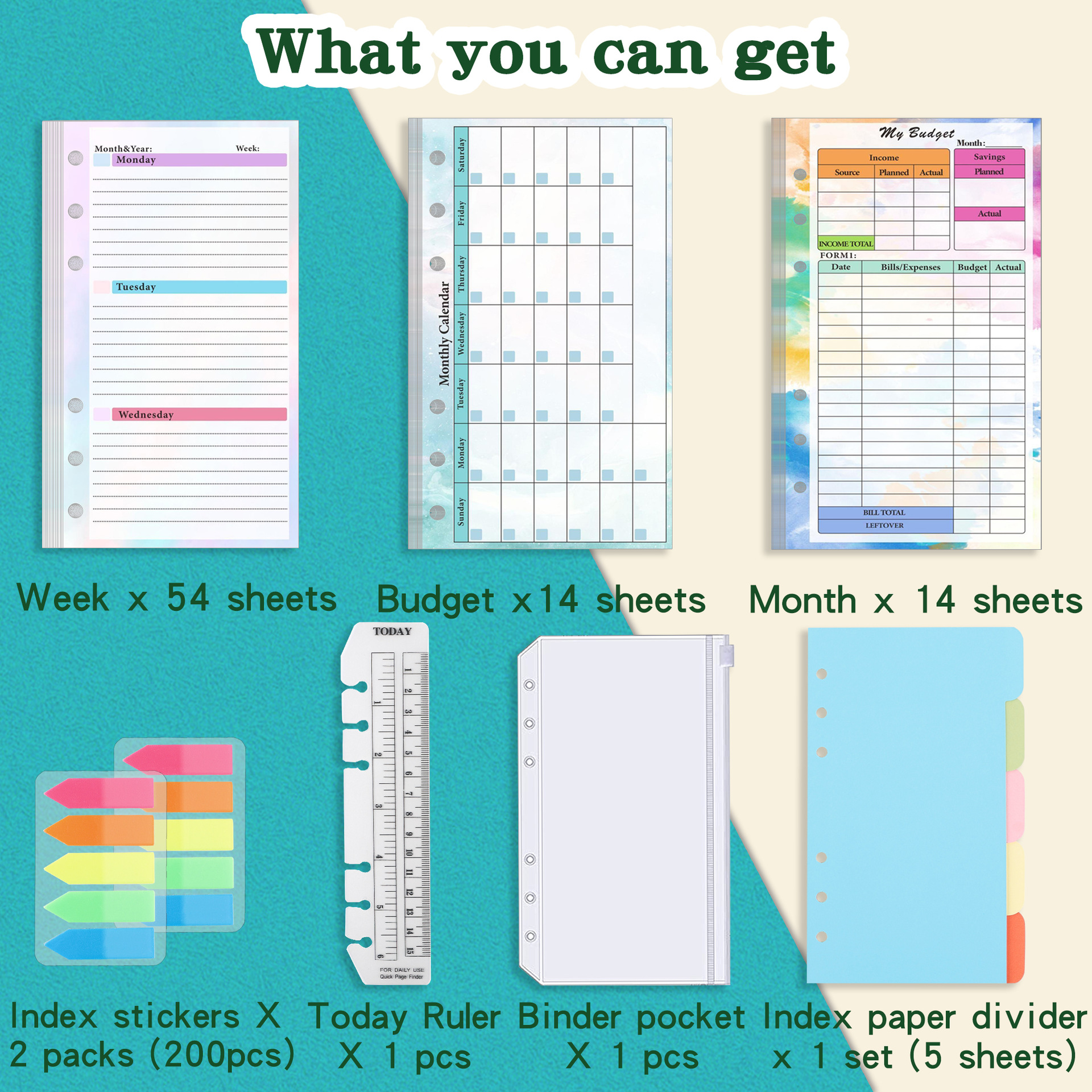 2026 NEW A6 Loose Leaf Noteboo - Planner Weekly Budget のレビューと価格