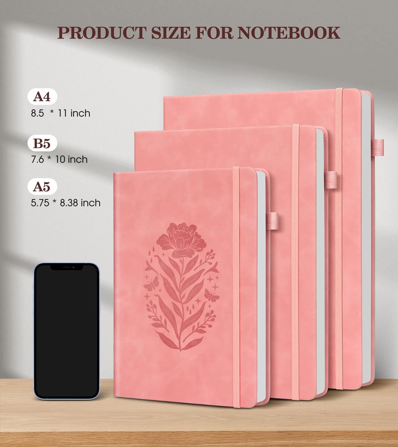 A5 Pink Hardcover Leather Jour - Journal Leather Hardcover のレビューと価格