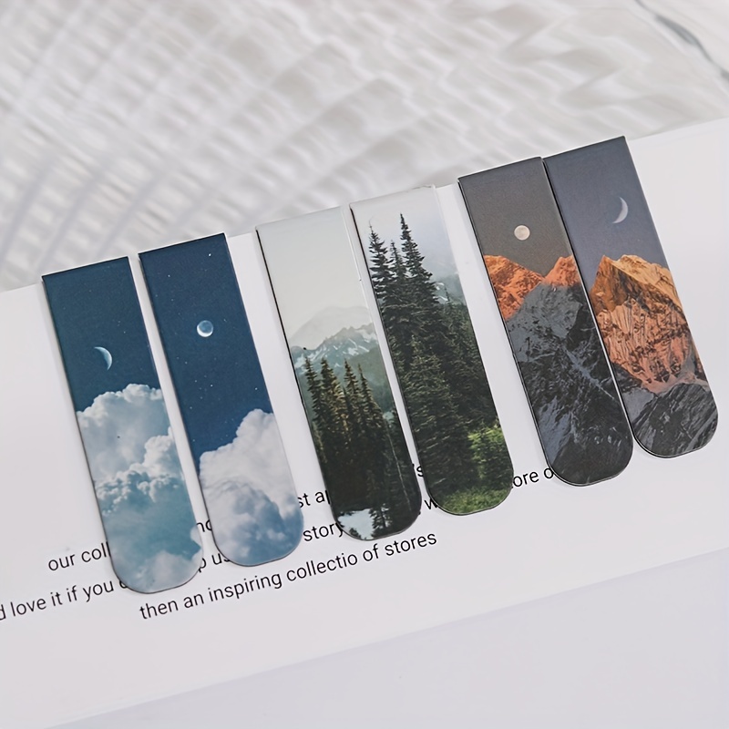 2pcs Landscape Themed Magnetic - Bookmark Magnetic Clip のレビューと価格