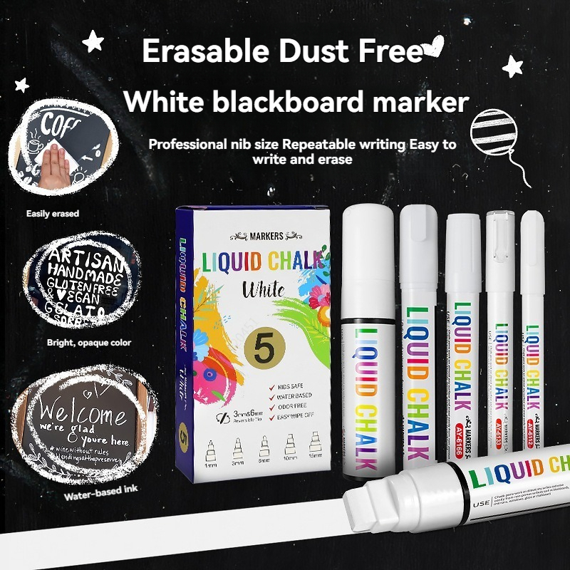 5pcs/set White Chalk Markers L - Whiteboard Marker Set のレビューと価格