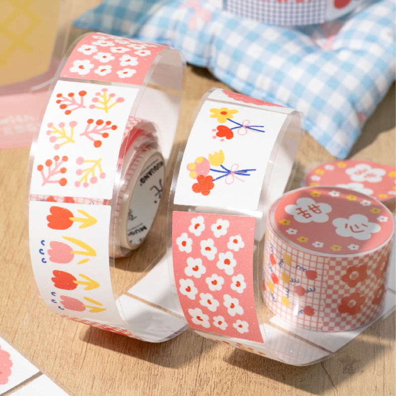 Kawaii Floral Print Label Stic - Label Printer Tape のレビューと価格