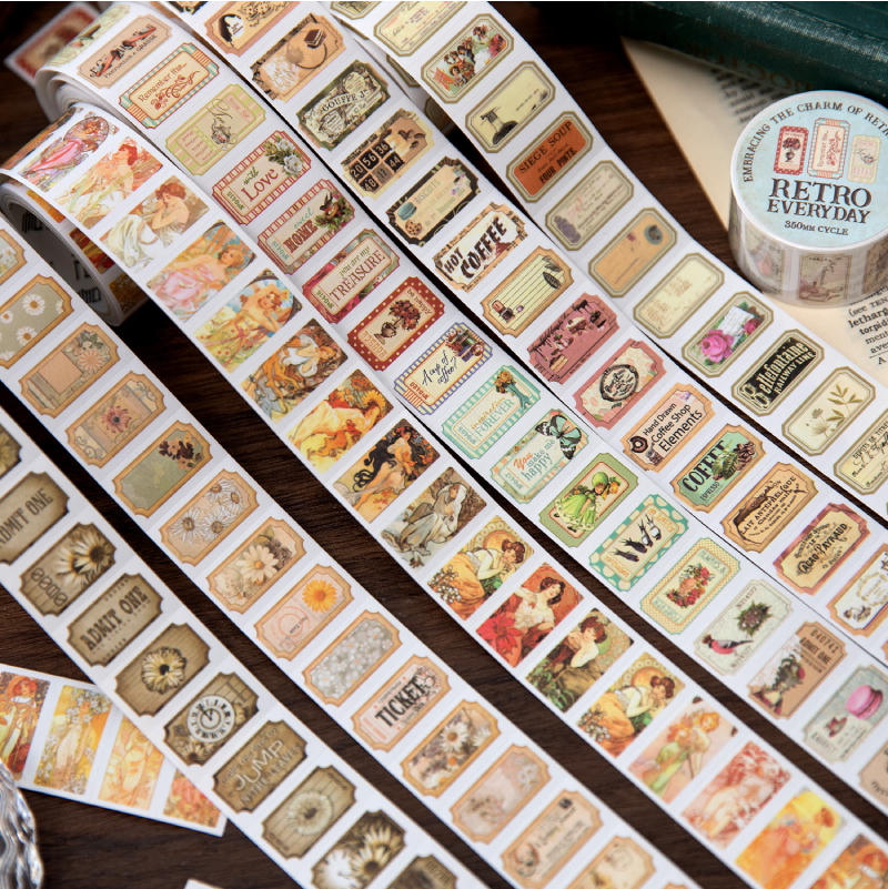 25mm*2m Vintage Letter Washi D - Washi Tape Set のレビューと価格