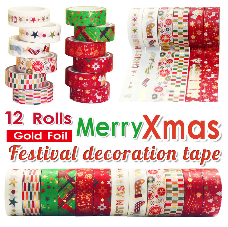 60 Meter Christmas Washi Tapes - Washi Tape Set のレビューと価格