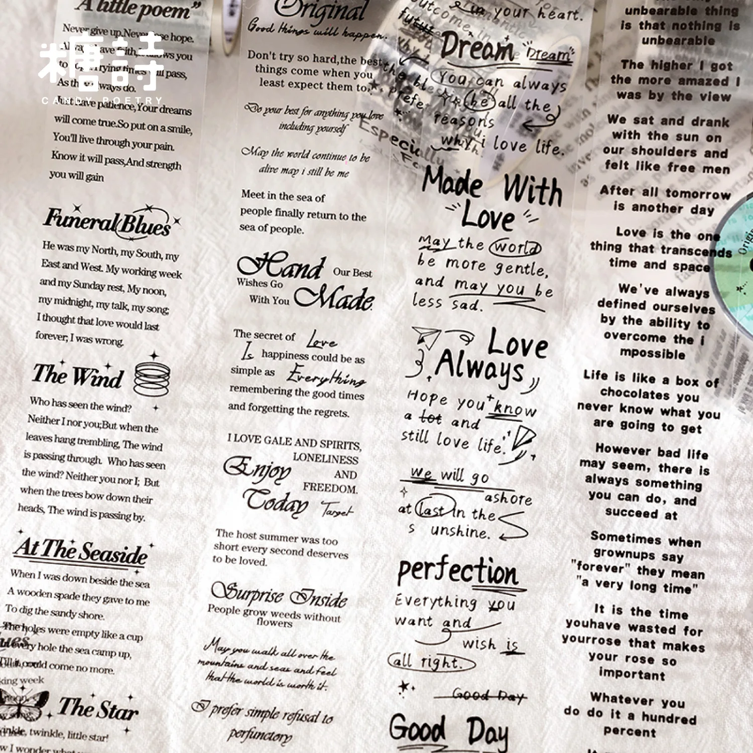 Transparent English Phrase Was - Washi Tape Set のレビューと価格