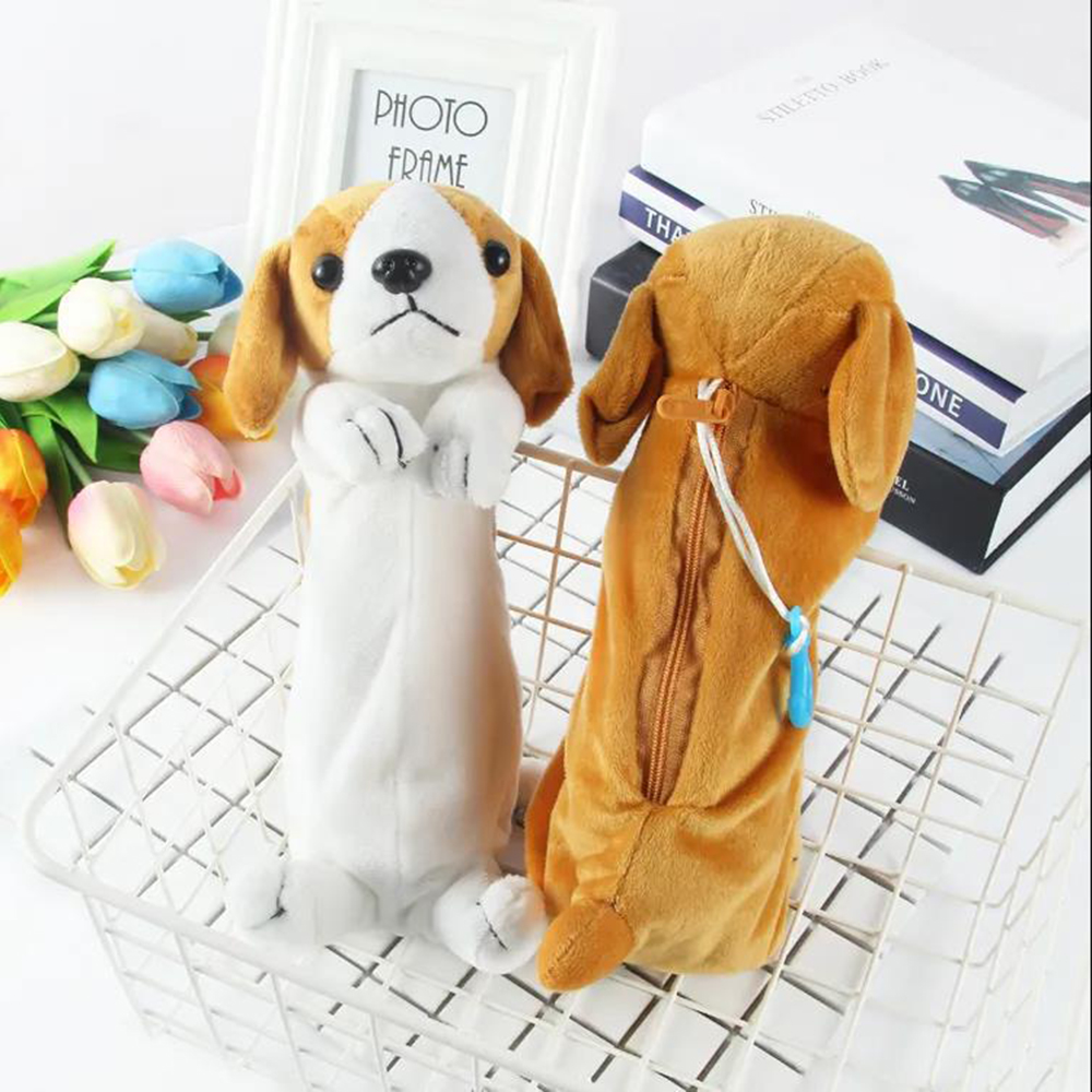 Cartoon Plush Dog Pencil Bag K - Office Supply Office Stationery Items のレビューと価格