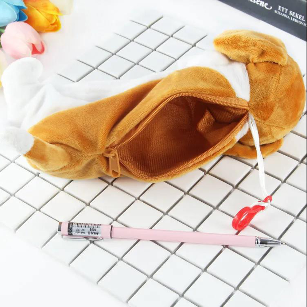 Cartoon Plush Dog Pencil Bag K - Office Supply Office Stationery Items のレビューと価格