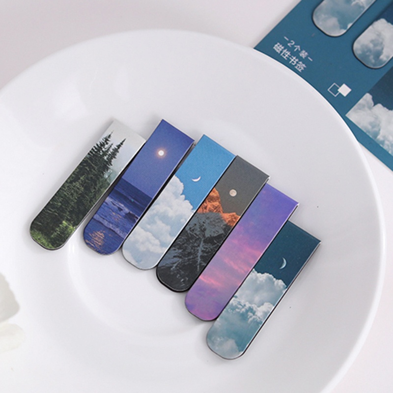 2pcs Fantasy Landscape Bookmar - Bookmark Magnetic Clip のレビューと価格