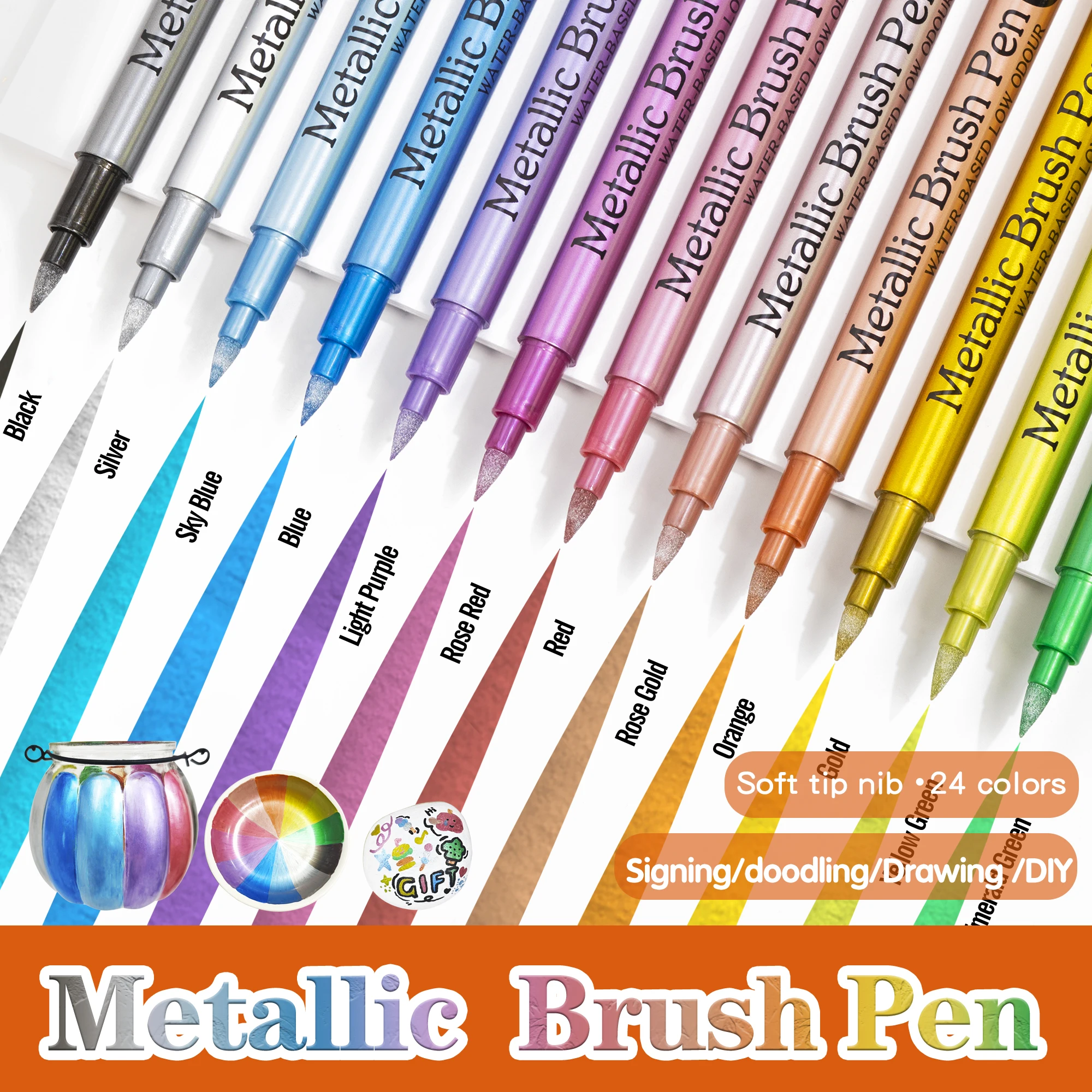 24 Colors Metallic Acrylic Pai - Whiteboard Marker Set のレビューと価格