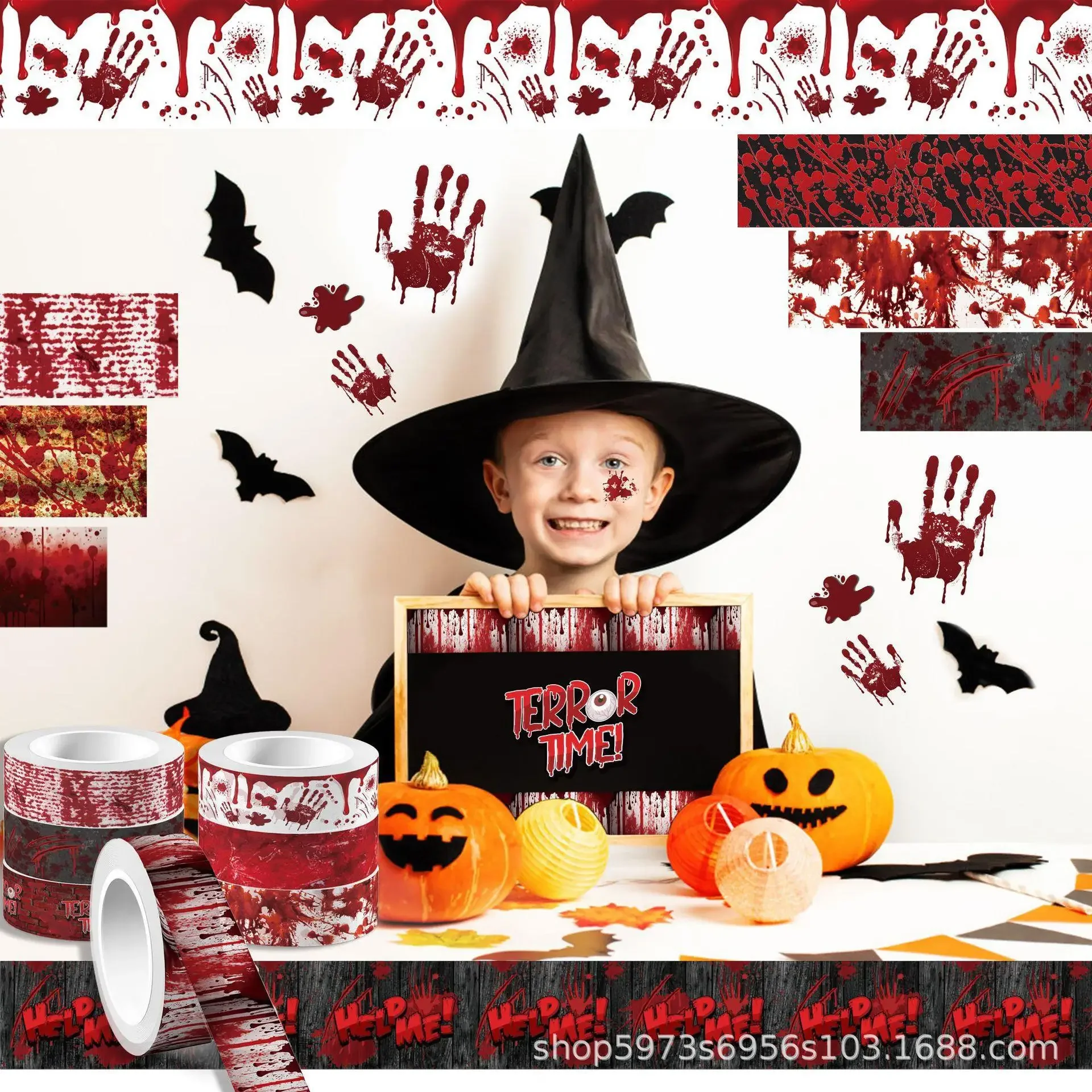 Halloween Bloody Hand Bleeding - Washi Tape Set のレビューと価格