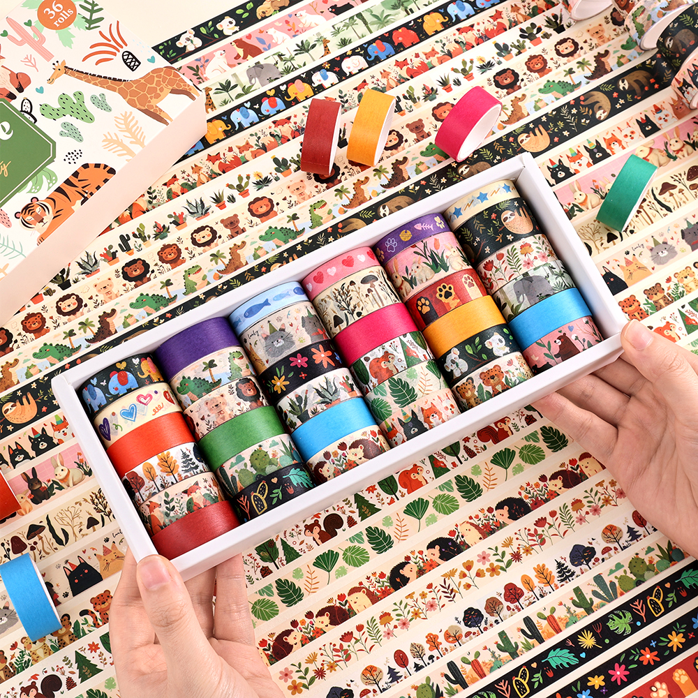 36 Rolls Vintage Animal Party  - Washi Tape Set のレビューと価格