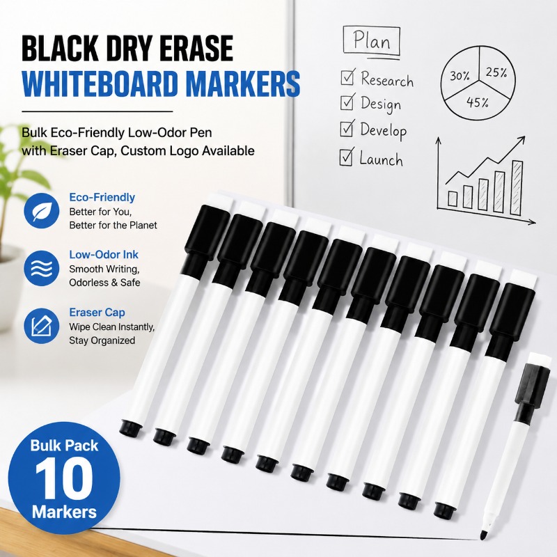 Black Erasable Whiteboard Mark - Whiteboard Marker Set のレビューと価格