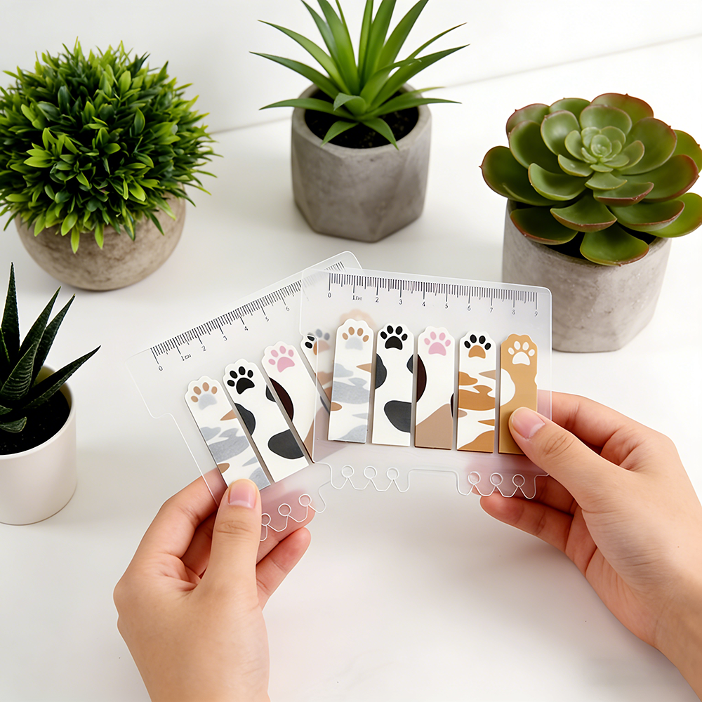 Cute Cat Paw PET Index Tabs, T - Index Tab Divider のレビューと価格
