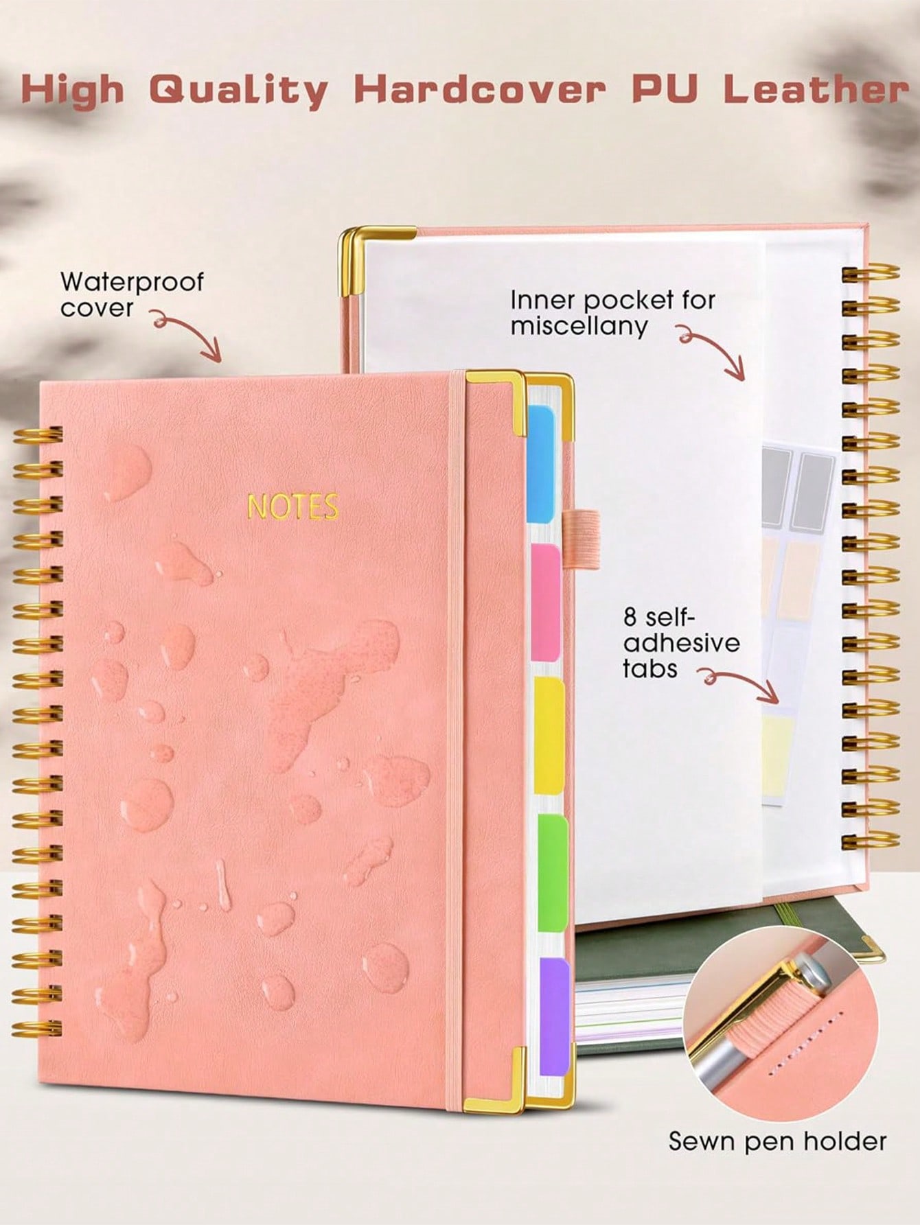 1PC Hardcover Spiral Notebook  - Journal Leather Hardcover のレビューと価格