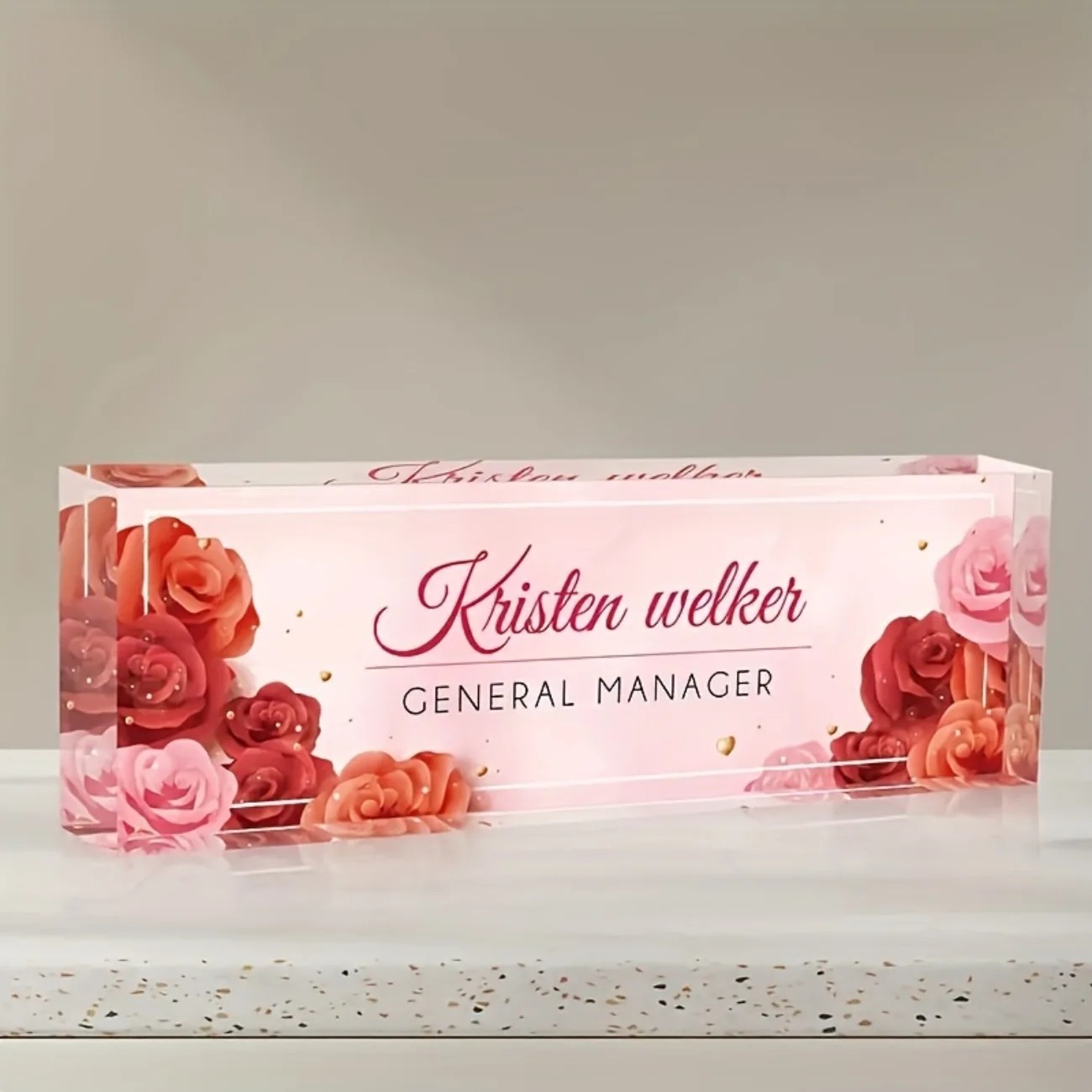 [2D Flat] Elegant Persian Rose - Desk Name Plate のレビューと価格