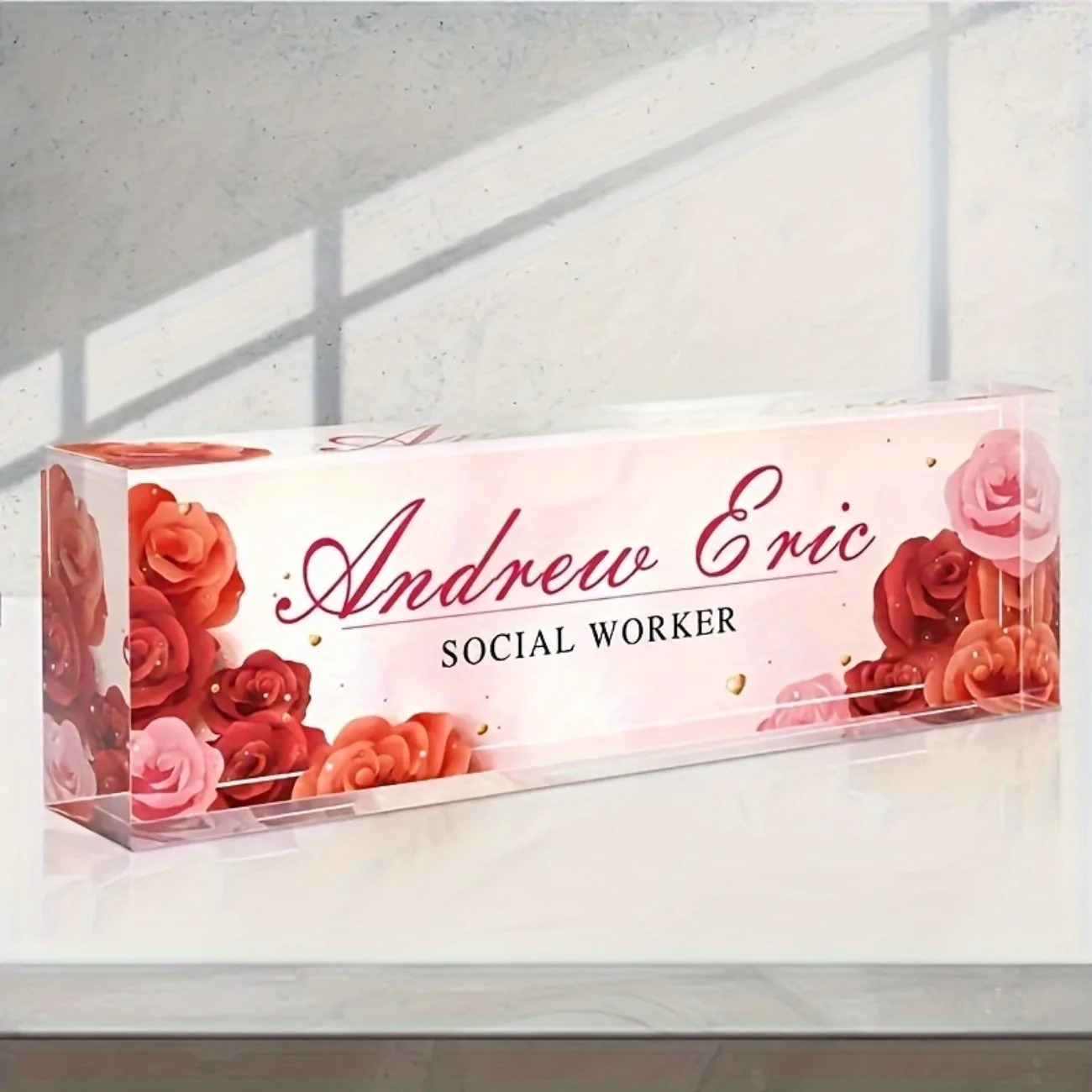 [2D Flat] Elegant Persian Rose - Desk Name Plate のレビューと価格