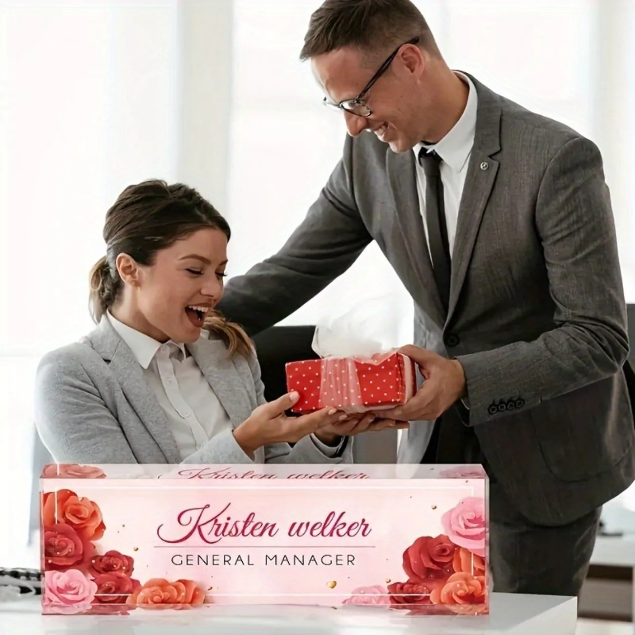 [2D Flat] Elegant Persian Rose - Desk Name Plate のレビューと価格