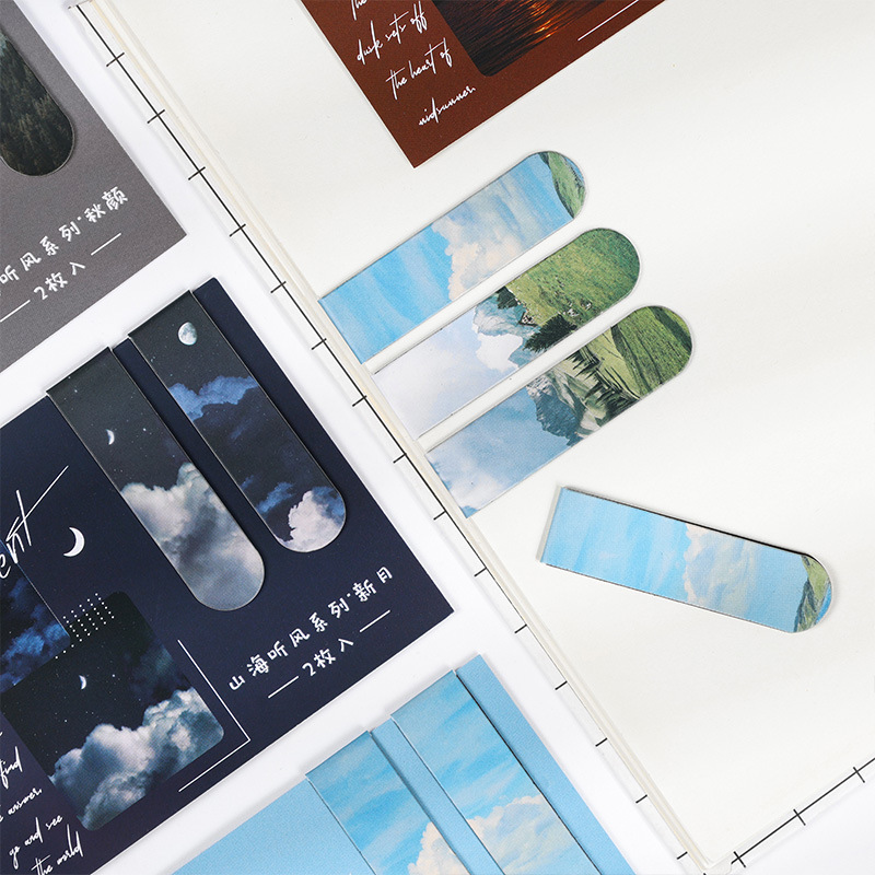 2 Pcs/set Beautiful Scenery Ma - Bookmark Magnetic Clip のレビューと価格