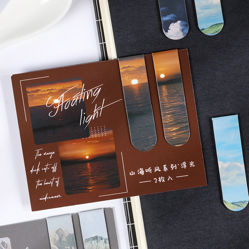 2 Pcs/set Beautiful Scenery Ma - Bookmark Magnetic Clip のレビューと価格