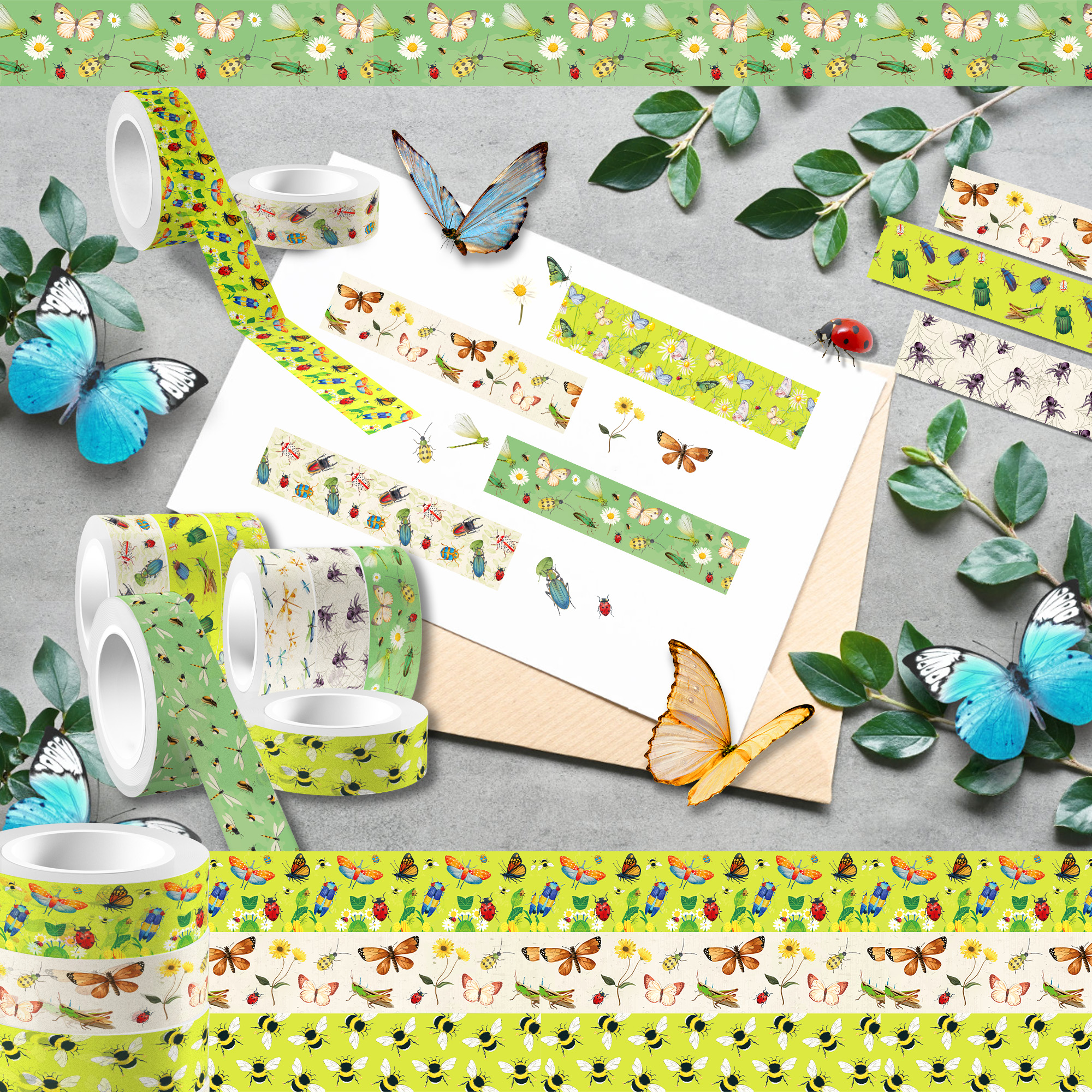 12 Rolls Cartoon Insect Bee Bu - Washi Tape Set のレビューと価格