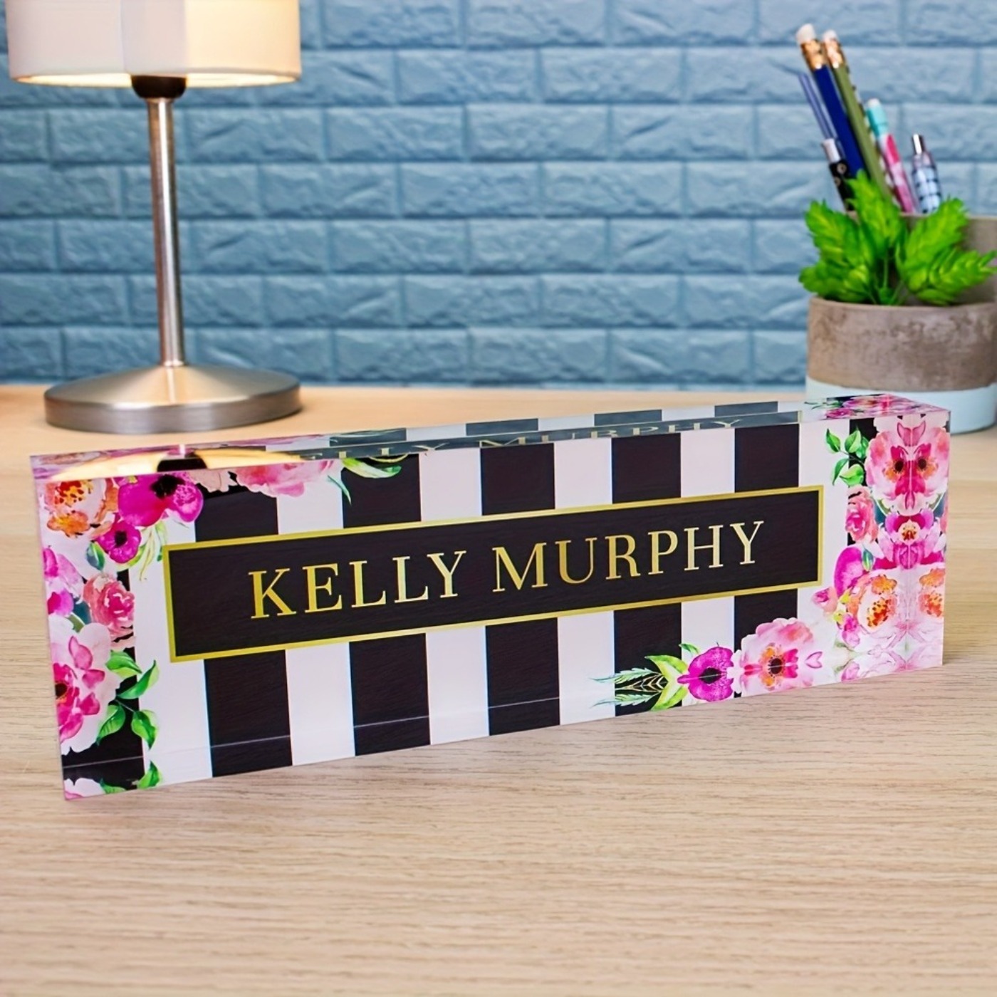 2D Flat Acrylic Nameplate, Flo - Desk Name Plate のレビューと価格