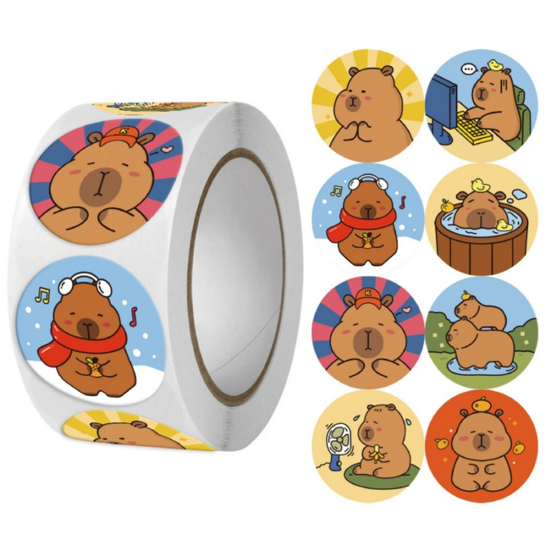 500pcs/pack Capybara Stickers  - Label Printer Tape のレビューと価格