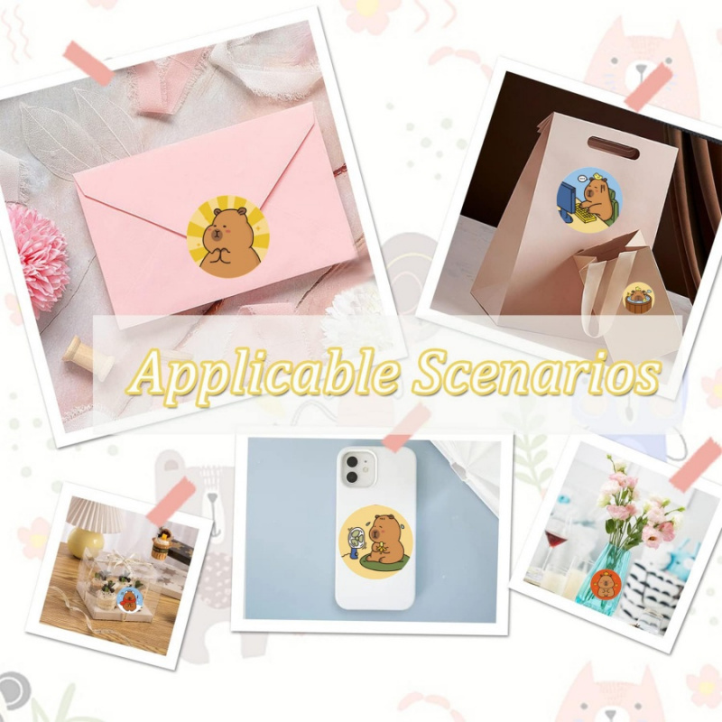 500pcs/pack Capybara Stickers  - Label Printer Tape のレビューと価格